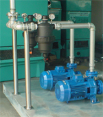 Two single filters for double pump configuration